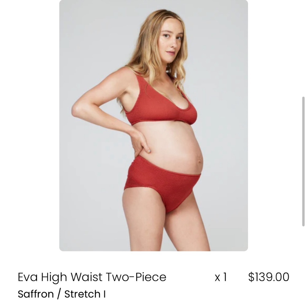 Youswim Eva High Waist 2 Piece in Saffron Stretch 1